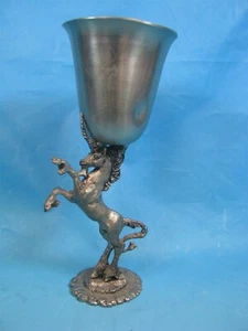 Vintage 1984 Iris K. Dopita Studios Pewter Unicorn Goblet 103/300 - Free Ship - Picture 1 of 6
