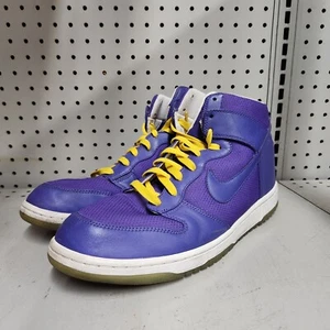 2009 NIKE DUNK HIGH SZ 15 317891 551 PURPLE LEATHER LAKERS SNEAKERS S7 - Picture 1 of 16