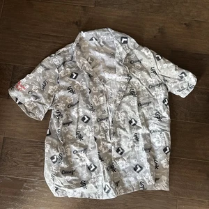 MLB Chicago Medias Blancas Béisbol Mendigos Pizza Día del Juego Camisa Abotonada Adulto M c5 - Imagen 1 de 9