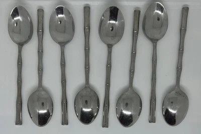 Juego de 8 cucharas de mesa de bambú de acero inoxidable Hampton Plaversmiths Foto 1 de 4