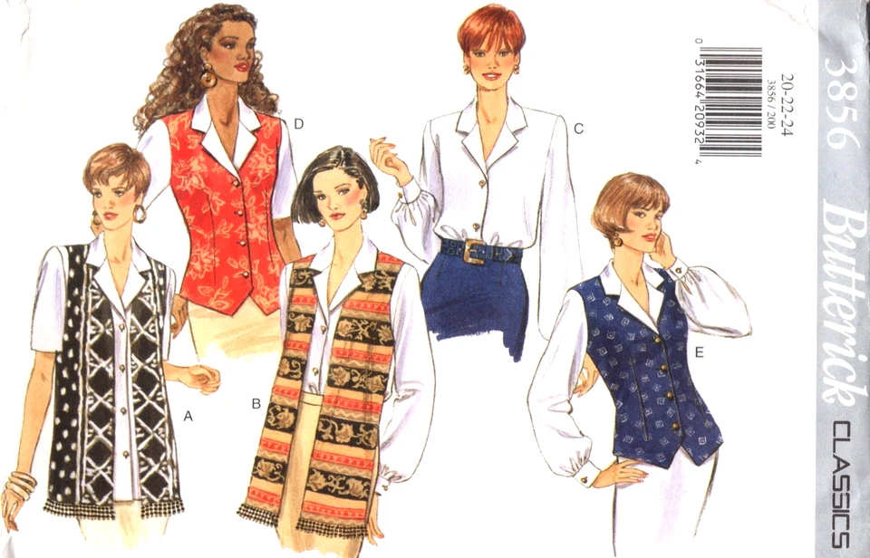 Misses Tops with Overlay Simplicity Sewing Pattern 3856 Sizes 20 22 24 - Image 1 of 2
