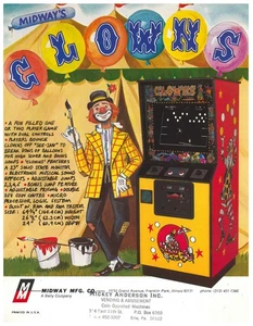 Clowns Cocktailtisch von Midway Video Arcade Flyer/Broschüre/Anzeige - schwer zu finden - Bild 1 von 1