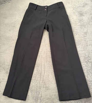 Pantalones de pierna ancha Valentino Roma mezcla de seda negros talla 6 Foto 1 de 4