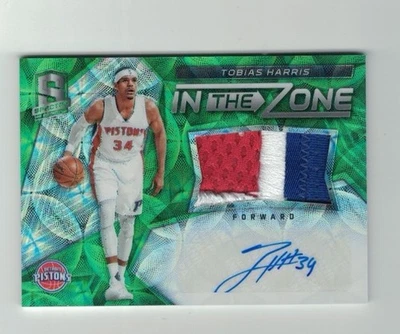 TOBIAS HARRIS 2016-17 Panini Spectra GREEN SCOPE PATCH AUTO #12/25 In The Zone - Image 1 of 2