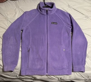 Columbia Girls Purple Fleece Zip-Up Jacket W/Zipper Pockets Size LARGE (14-16) - Picture 1 of 4