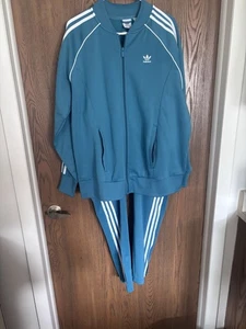 Adidas Originals Superstar Tracksuit Legacy Turquoise White Size 1X 20/22 - Picture 1 of 15