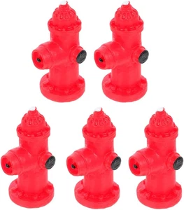 5Pcs Miniature Fire Hydrant Resin Statue Pet Storage Container Desktop Ornament - Picture 1 of 9