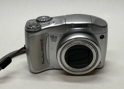 Cámara digital Canon PowerShot SX100IS 8 MP con zoom 10X plateada prueba FUNCIONA Foto 1 de 4