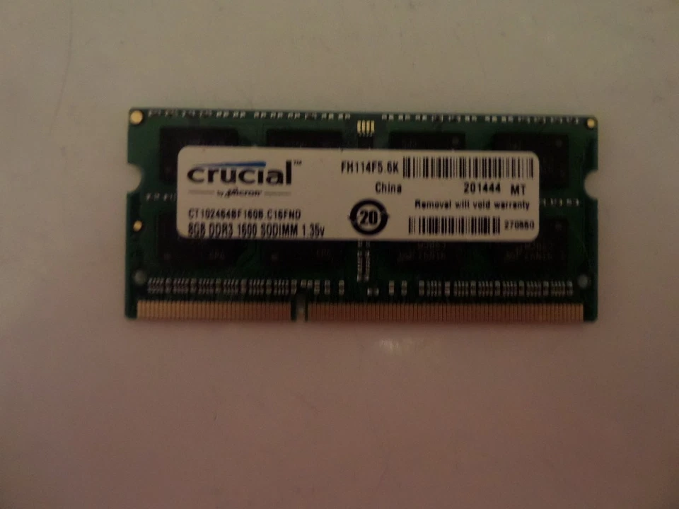 4 Sticks Crucial 8GB DDR3L 1600MHz 204-Pin Sodimm memory LAPTOP RAM PC3L-12800 - Image 1 of 1