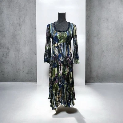 Alberto Malaki Dress Women’s Sz M Y2K Whimsy Goth Fairy Abstract Witchy Gypsy - Image 1 of 4