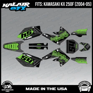 Graphics Kit for Kawasaki KX250F (2004-2005) KX 250F Split Series - Green Shift - Picture 1 of 4