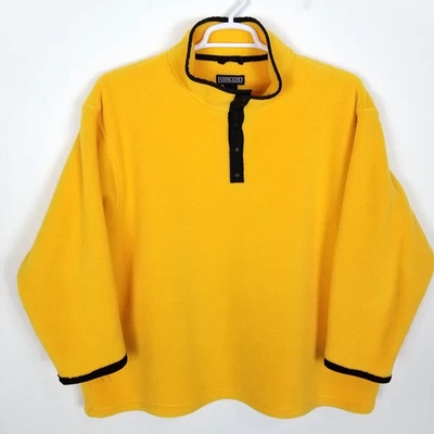 Lands End Men Fleece snap Neck Jacket Size XL Yellow Pullover - Image 1 of 3
