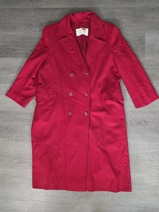Pendleton 100% Virgin Wool Womens Long Red Overcoat Jacket Vintage 70s Made USA - Picture 1 of 9