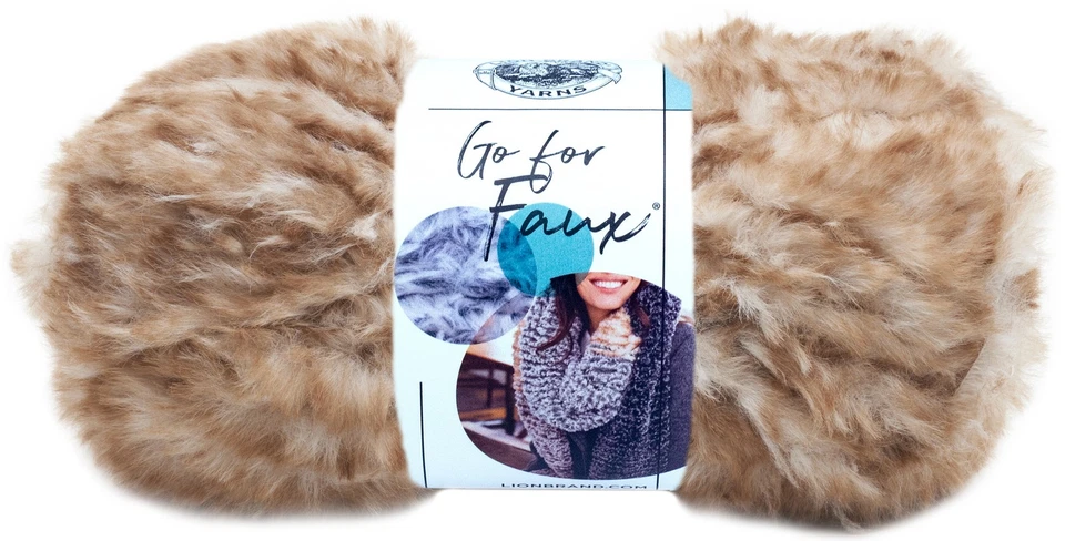 2 Skeins Lion BRAND Go for Faux Pomeranian 100 Polyester Yarn 3.5 Oz