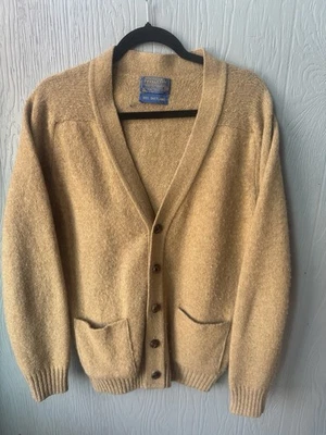 Vintage Pendleton Men's 100% Shetland Wool Cardigan Five Button Sweater Size M - Image 1 of 3