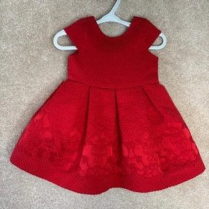 Janie and Jack Red Christmas Dress Baby Size 6-12 Months 6M 12M Holiday Tulle - Picture 1 of 7