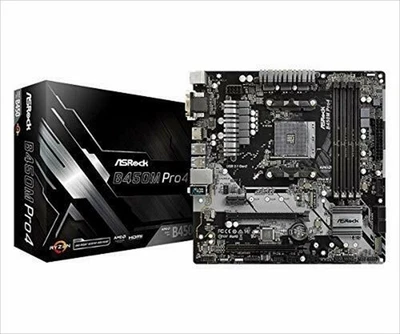 ASRock AMD B450 chip-mounting Micro ATX placa base B450M Pro4 Japón NUEVO - Imagen 1 de 4