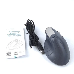 SANWA Ergonomic Vertical Mouse with LED Screen, Knob Control, 5 Programmable But - Picture 1 of 5