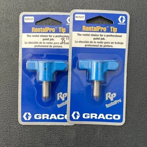 GRACO Reversible Airless Paint Spray Tip Rental Pro Tip RNT 417 Blue .017" LOT/2 - Picture 1 of 9
