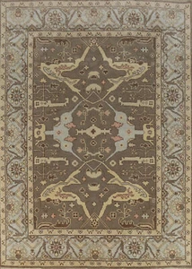 Authentic Hand-Knotted Wool Oushak Indian Rug 8x10 ft Living Room Carpet - Picture 1 of 22