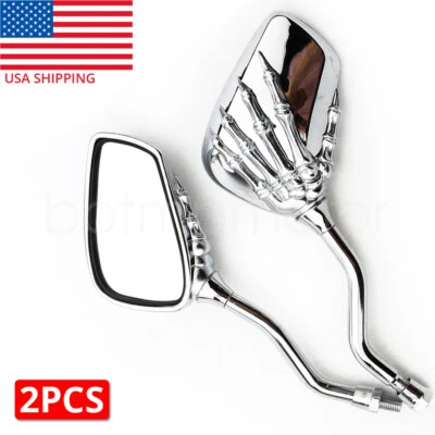 Espelhos de plástico cor cromada para motocicleta Honda Shadow VT 750 VLX 600 VT600C - Imagem 1 de 4