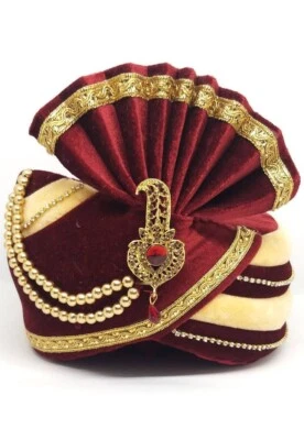 Turbante indiano elegante casamento Pagri para homens tradicional indiano para noivo Safa - Imagem 1 de 2