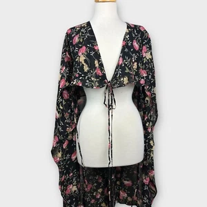 Maxi bata floral transparente Reformation para mujer talla XS capa encubrimiento coqueta romántica - Imagen 1 de 7