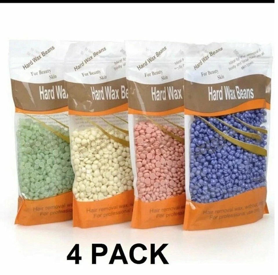 4 Packs Pieces Lot Hard Wax Beans Waxing Beans Beads Hair Removal Warmer heater - Image 1 of 1