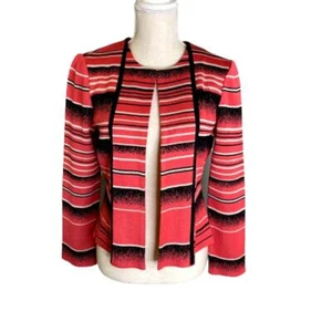 Chaqueta de Traje Ming Wang Tejida Coral y Negra Cuello Redondo, PS - Imagen 1 de 7