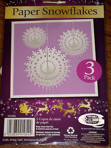 Paper Snowflake Set Room Decorations White Christmas Hanging Schabby chic style