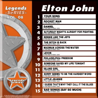 ELTON JOHN LEGENDS SERIES VOL-08 KARAOKE CD+G NEW IN PLASTIC /PRINT - Image 1 of 2