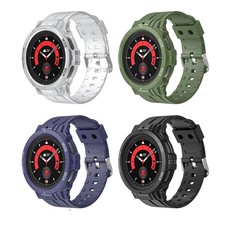 for Samsung Galaxy Watch 5 Pro 45mm Silicone Protective Case Band Strap Cover