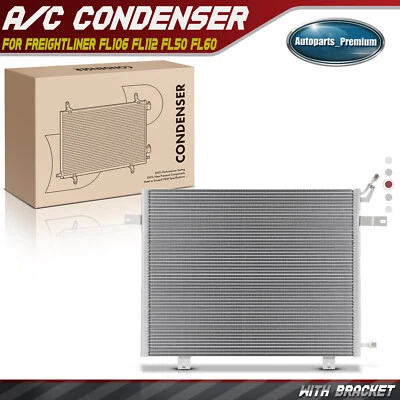 New A/C Condenser with Bracket for Freightliner FL106 FL112 FL50 FL60 FL70 FL80 - Image 1 of 4