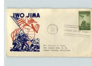1945, IWO JIMA # 929 First Day of Issue, pic U.S. Marines on Mt. Suribachi, Iwo  - Picture 1 of 1