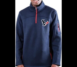 NEW! Houston Texans Size Large Blue Waffle Knit NFL Team Apparel Sweatshirt NWT - Picture 1 of 11