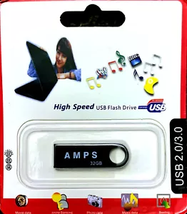 CLÉ AMPS 32 Go 64 Go 128 Go lame croiser USB 2.0 clé USB clé NEUF UK - Photo 1/2