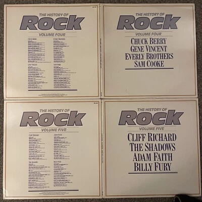 THE HISTORY OF ROCK 4 & 5 Berry Vincent Everly Cooke Shadows Fury 2x LPs Vgc - Image 1 of 4