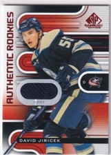 2022-23 UD SP GAME USED AUTHENTIC ROOKIES RED JERSEY #227 DAVID JIRICEK