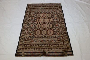 Tapis oriental en laine noué à la main teinture végétale afghane Oushak 4'0" x 6'2" pieds - Photo 1/7