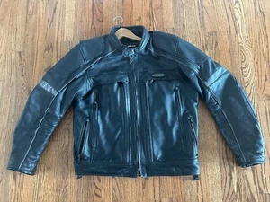 Harley Davidson Men's FXRG Black Leather Jacket w/Armor & Liner Large 98040-12VM - Picture 1 of 4