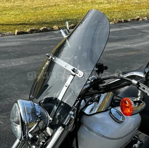 Smoke 18"x16" Windshield For Yamaha Road Royal V-Star V-Max Warrior Cruiser - Picture 1 of 14