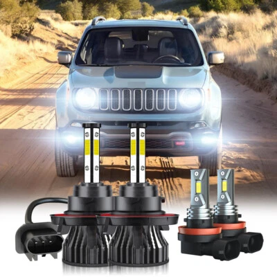 Para Jeep Renegade 2015-2018 4x LED Faro Hi/Lo bombillas de luz antiniebla Foto 1 de 4