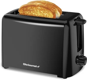 Cool Touch Toaster 6 Temp Settings 1.25" Slots for Bagels Waffles 2 Slices Black - Picture 1 of 6