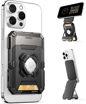 For iPhone 16/15/14/13/12 Serie SUPCASE MagSafe Wallet with AirTag Holder Tripod - Image 1 of 4