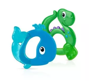 Nuby Easy Beißring - Unisex - Dinosaurier & Wal - BPA frei - Bild 1 von 9