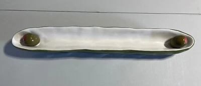 Olive Boat Server Olives or Appetizers Tray 16.5in Long Rare Bella Casa by Ganz - Image 1 of 3