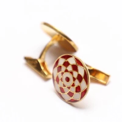 Gemelos de boda de plata de ley 92,5 enchapados en oro con forma redonda Foto 1 de 4