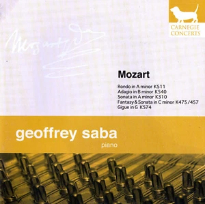 MOZART played by GEOFFREY SABA, piano * 2006 * Carnegie Concerts CC007 * CD - Picture 1 of 2