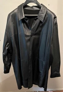 CHAQUETA REVERSIBLE DE CUERO Y GAMUZA NEGRA CLAUDE LAMONT TALLA 2XL - COMO NUEVA - Imagen 1 de 5