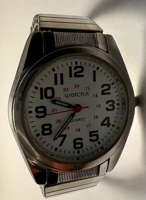 Reloj Hombre Vintage Watch-It Cuarzo Acero Inoxidable Elastizado NECESITA BATERÍA Japón Foto 1 de 4